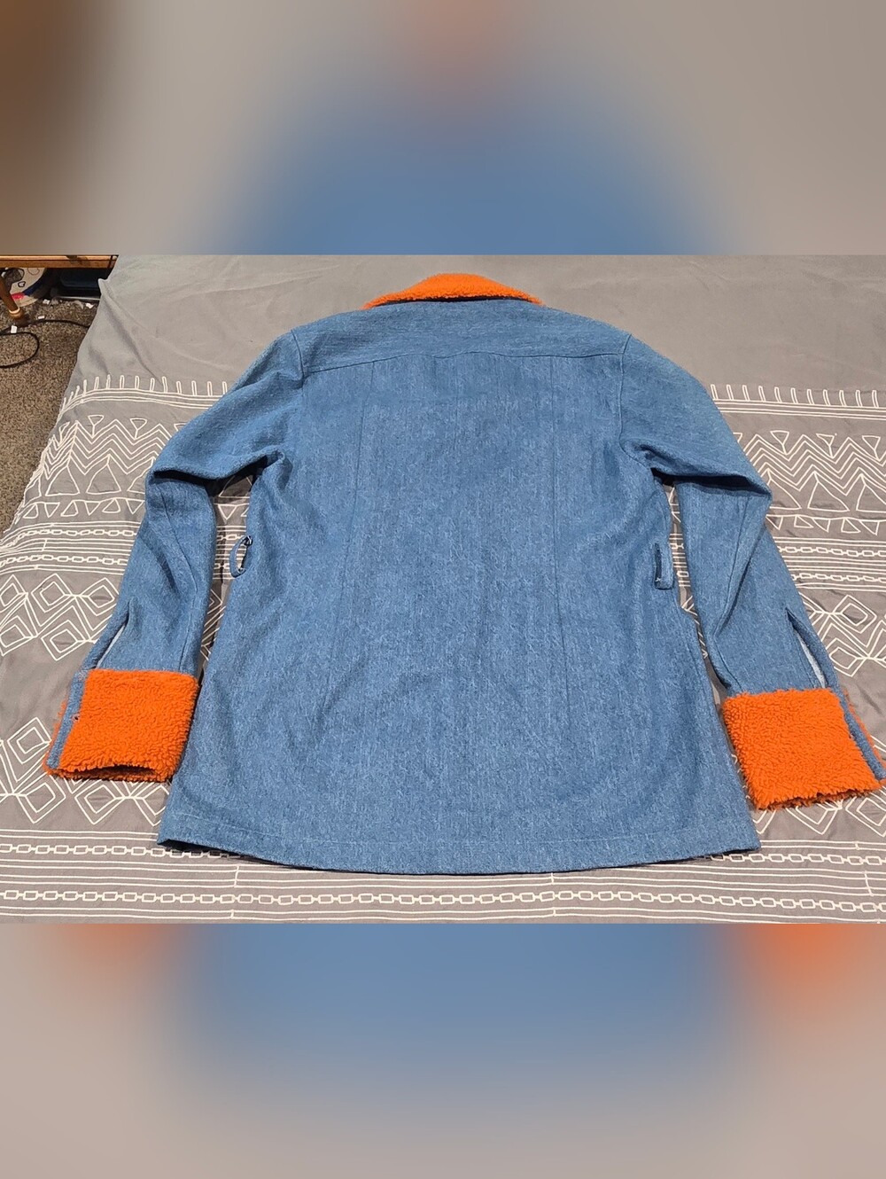 Tanner Fletcher Unisex Denim And Orange Jacket Size 2 (US Ladies M Or Men's S) - Picture 7 of 8